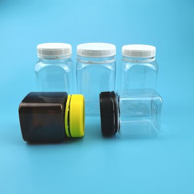 320ml van de de Kruiken Vierkante Honing van het geneeskunde Plastic Voedsel het HUISDIERENfles met Stamper Duidelijk GLB